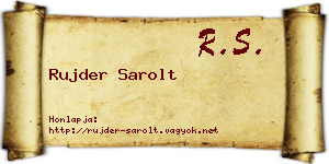 Rujder Sarolt névjegykártya